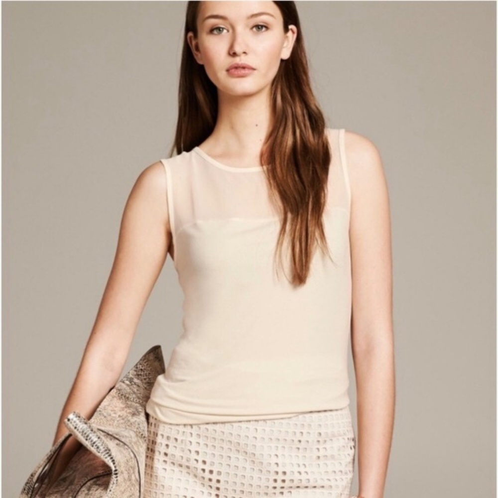 Banana Republic Chiffon Yoke Sleeveless Top